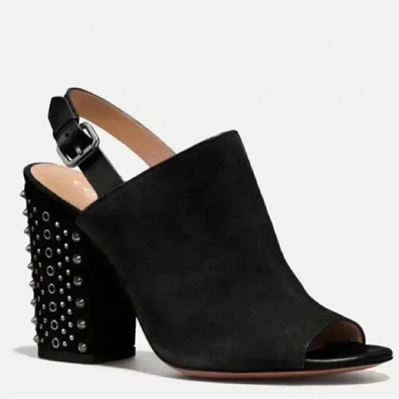 Coach Black Slingback Sandals - Picture 1 of 8